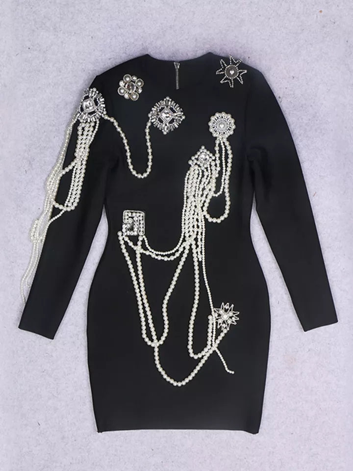 LUXURY PEARL BANDAGE DRESS