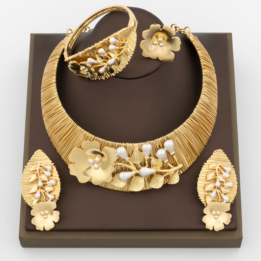 ENSEMBLE BIJOUX DE LUXE EN OR BRESILIEN