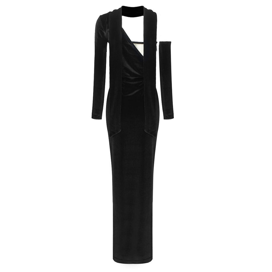 ROBE VELOUTEE DE LUXE A DECOUPES