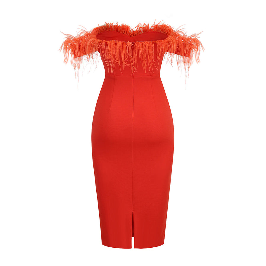 ROBE BANDAGE A MANCHES FROUFROUS