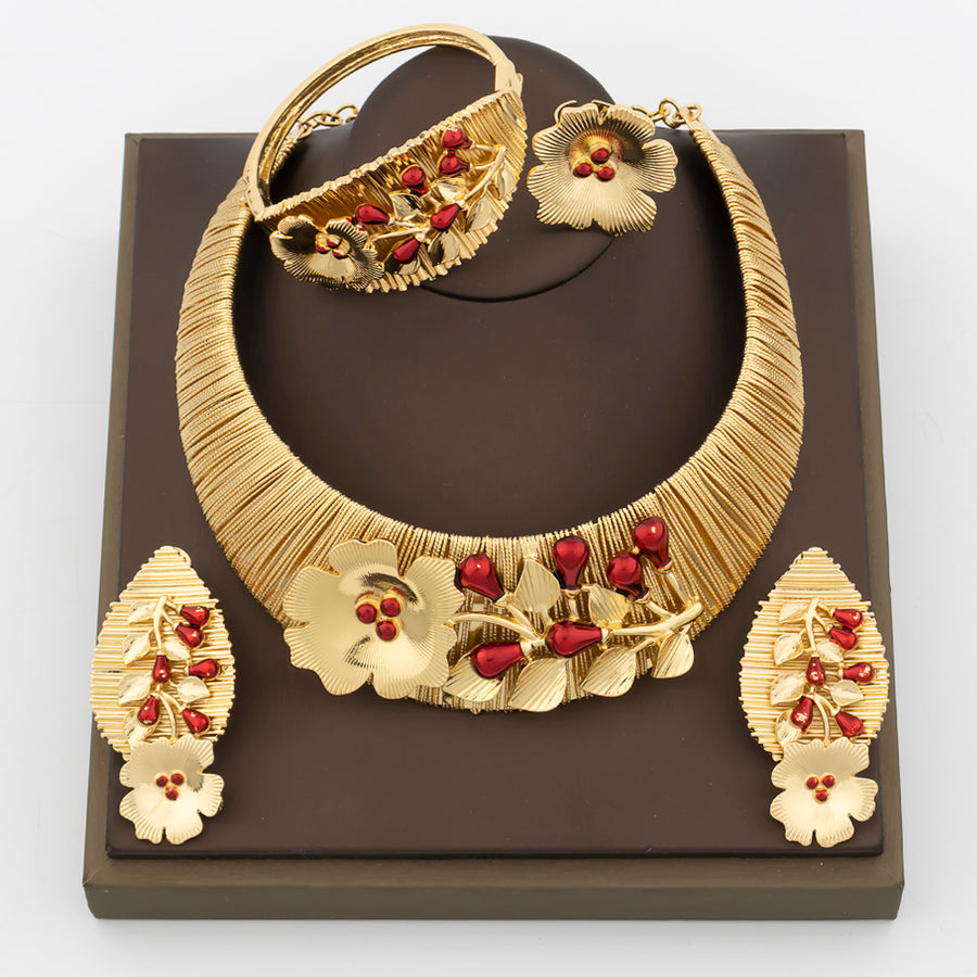 ENSEMBLE BIJOUX DE LUXE EN OR BRESILIEN
