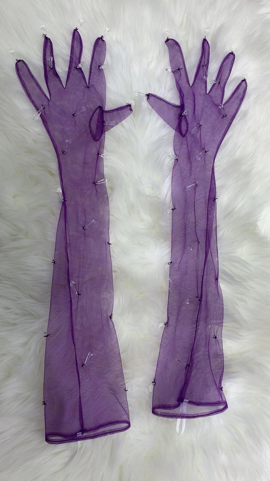 LUXURY VELVET DRESS WITH GLOVES