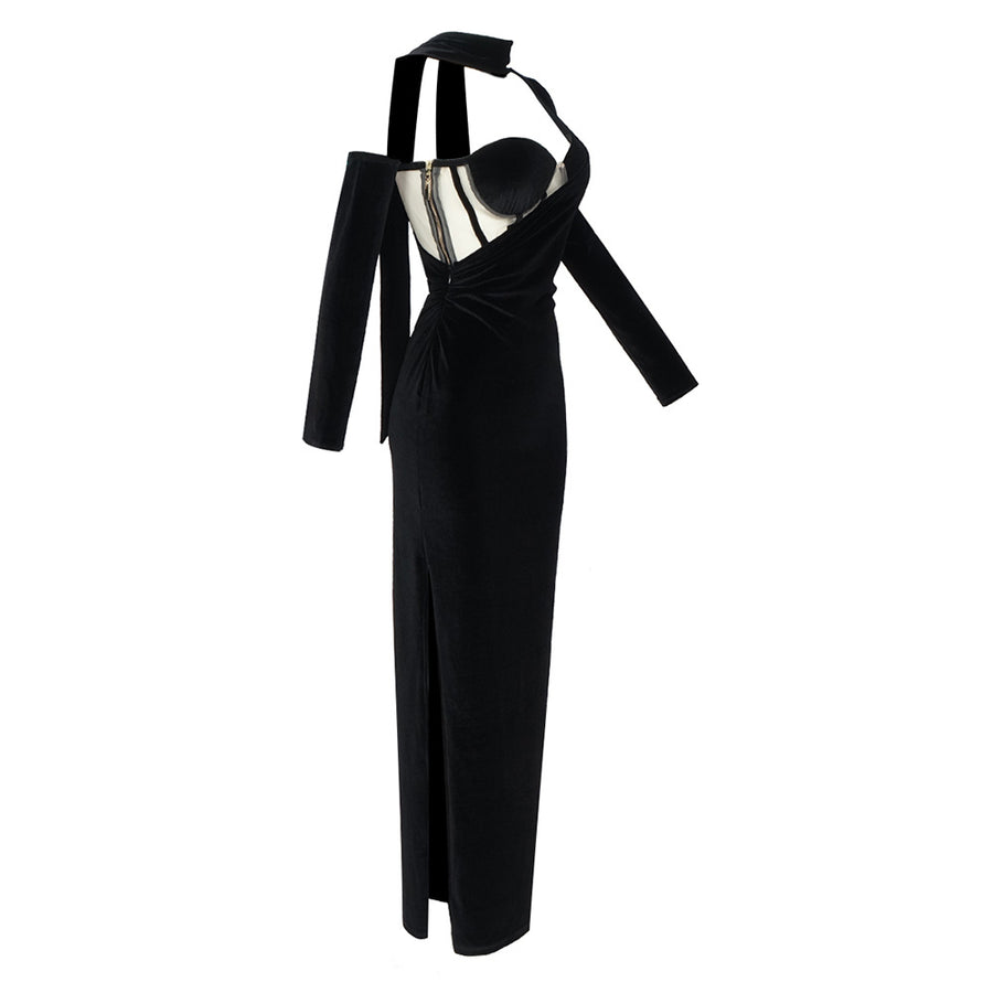 ROBE VELOUTEE DE LUXE A DECOUPES