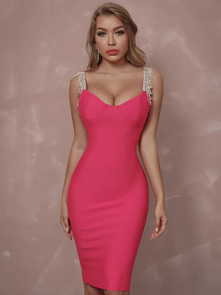 DIAMOND STRAPS BANDAGE DRESS