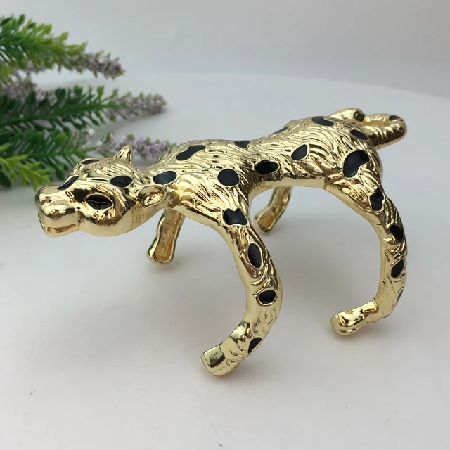 LUXURY ITALIAN GOLD LEOPARD BRACELET