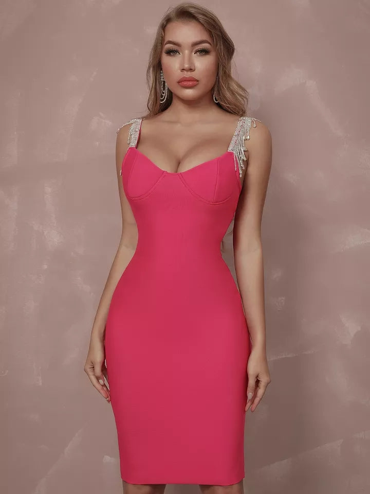 DIAMOND STRAPS BANDAGE DRESS