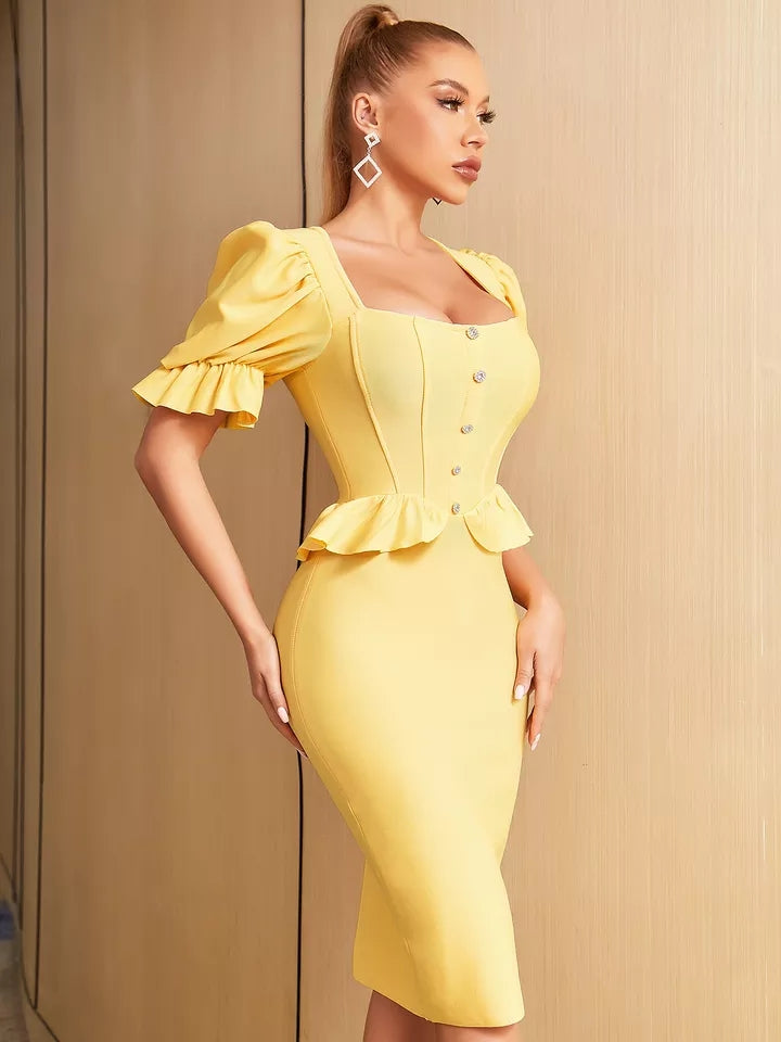 ROBE VINTAGE JAUNE