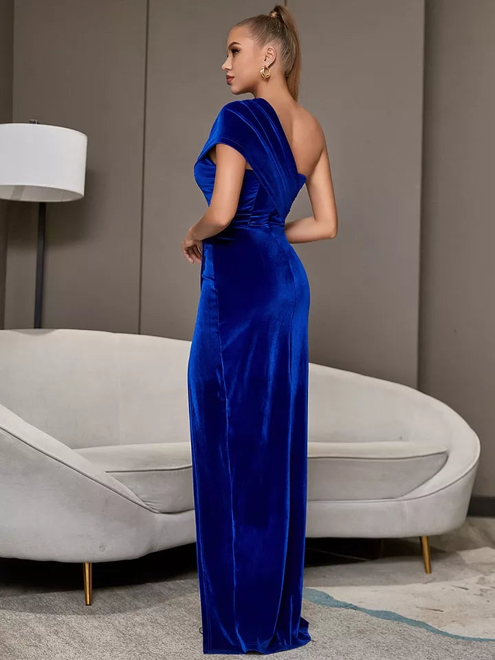 MAXI VELVET DRESS WITH SLIT