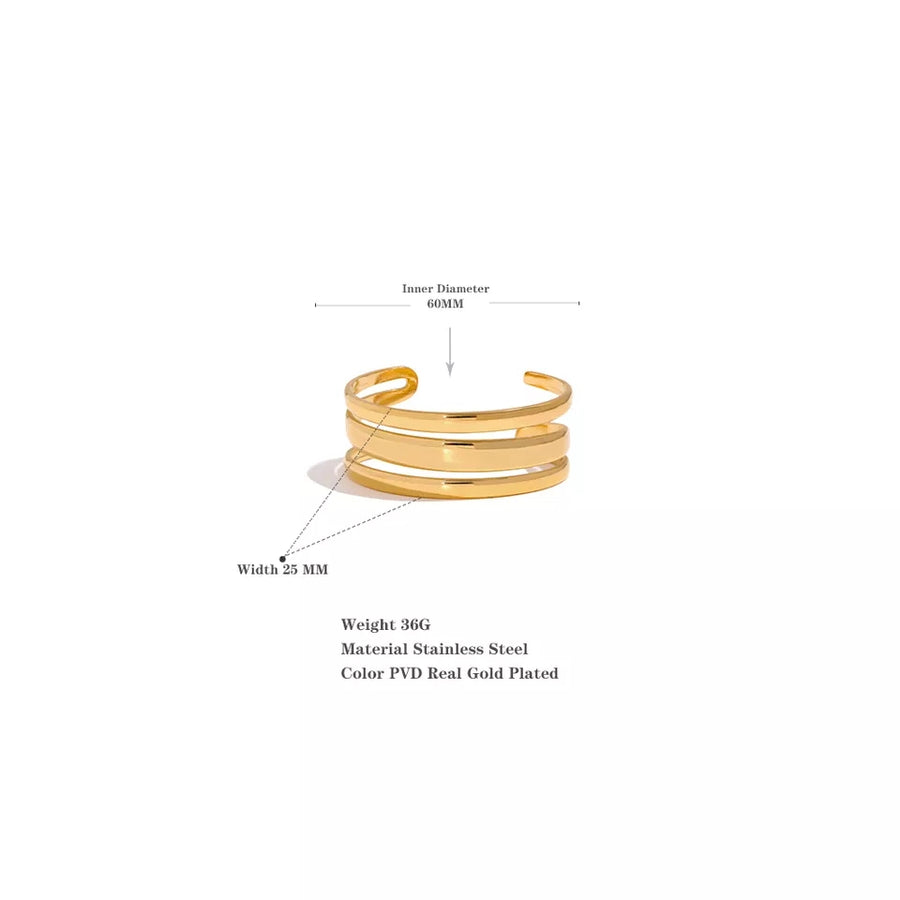 BRACELET OUVERT EN ACIER INOXYDABLE