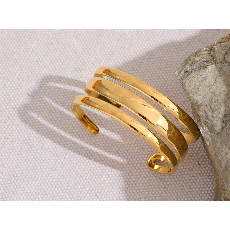 BRACELET OUVERT EN ACIER INOXYDABLE