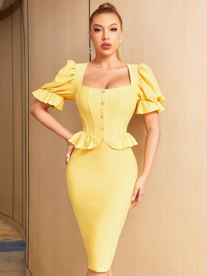 ROBE VINTAGE JAUNE